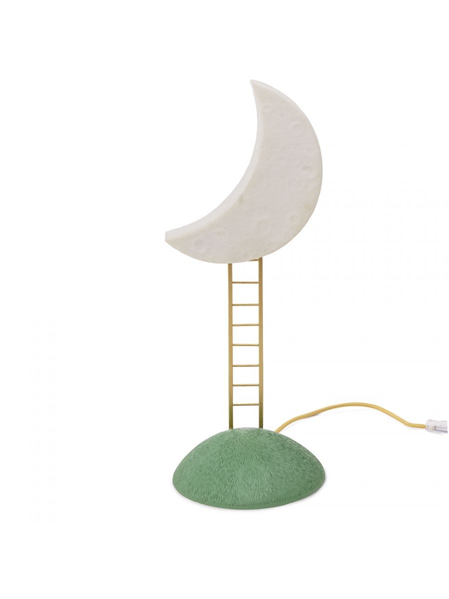 Lampe à poser My secret place en forme de lune en résine par MARCANTONIO x Seletti