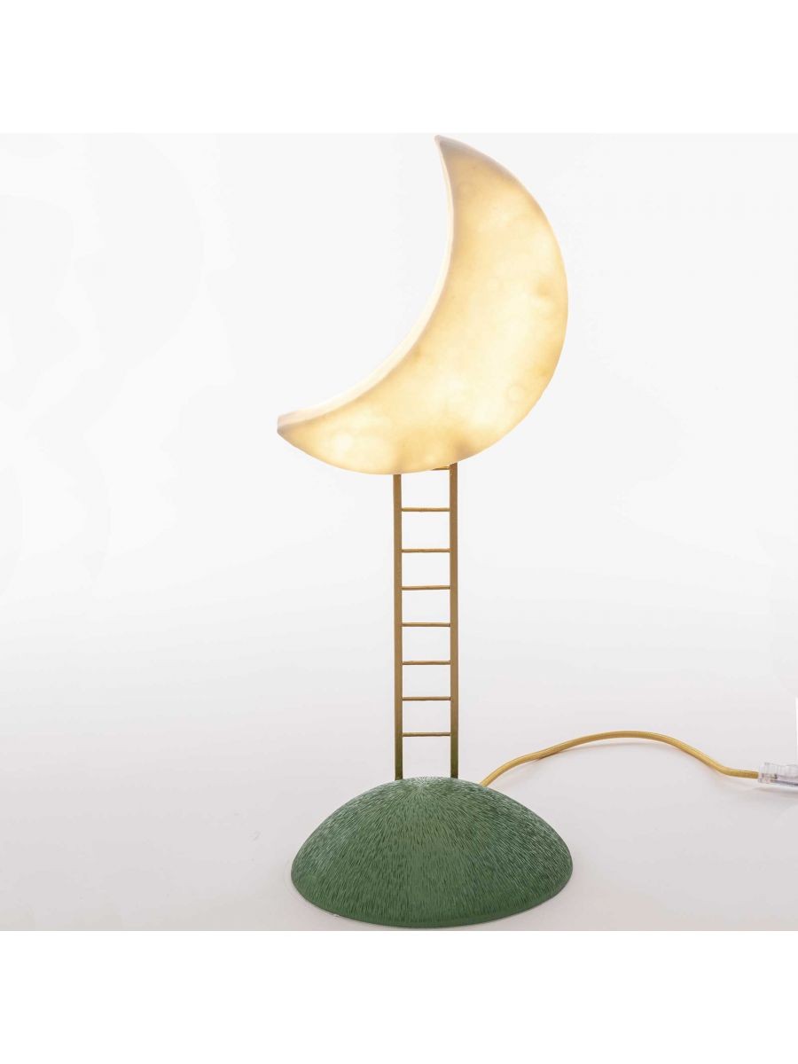 Lampe à poser My secret place en forme de lune en résine par MARCANTONIO x Seletti