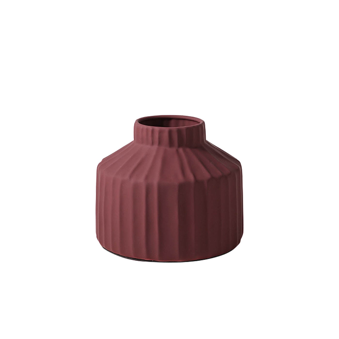 Vase Korinthos bordeaux en céramique au design vintage