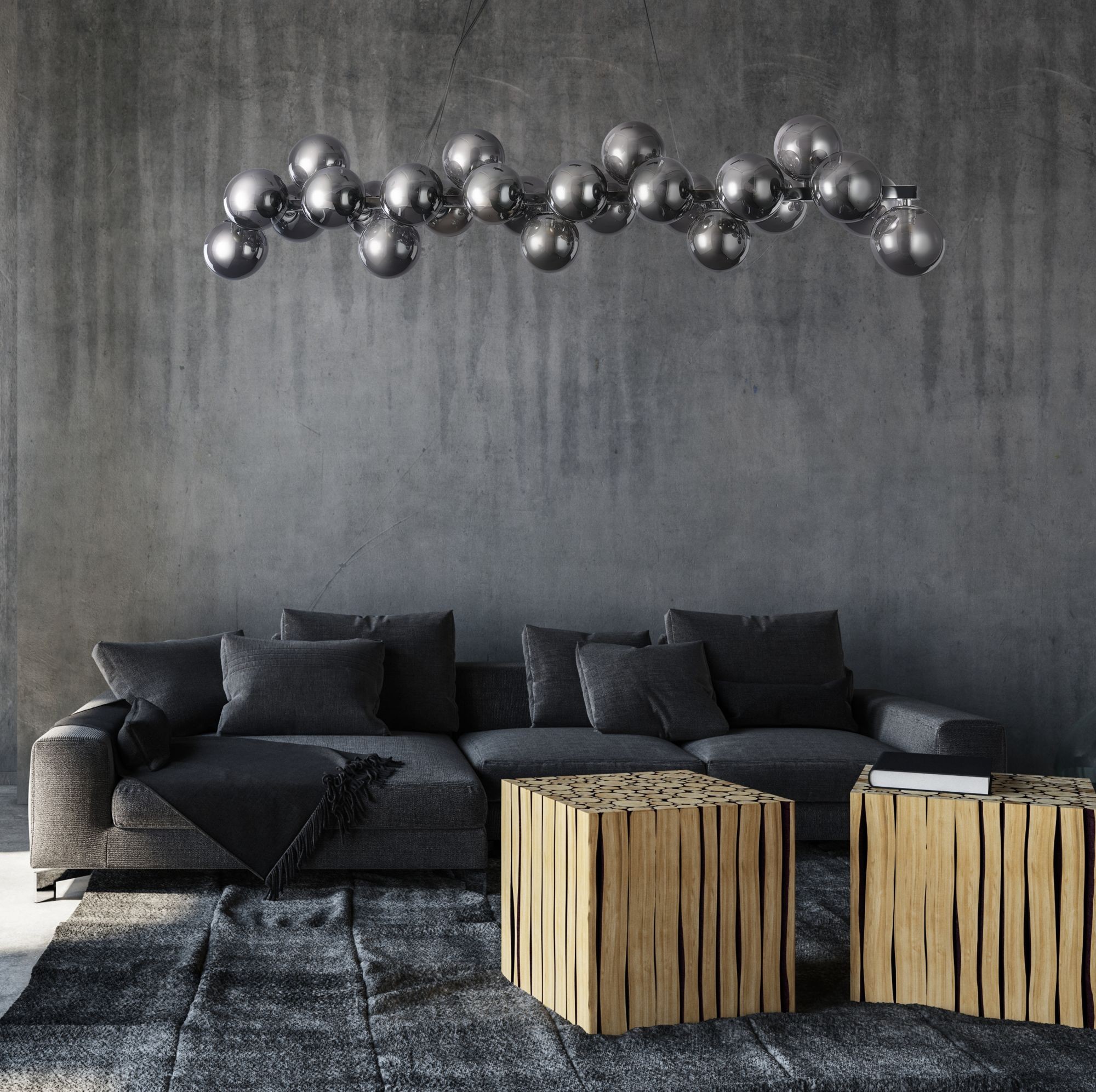 Suspension Dallas 25 en métal et verre au design vintage par Maytoni Suspension Dallas 25 en métal et verre au design vintage par Maytoni