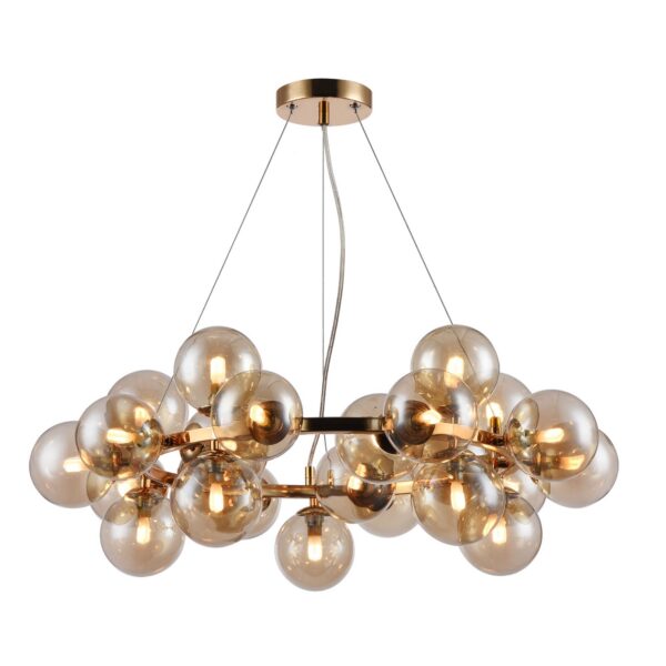 Suspension Dallas round 25 en métal et verre au design vintage par Maytoni