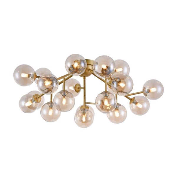 Plafonnier Dallas 20 en métal et verre au design vintage par Maytoni