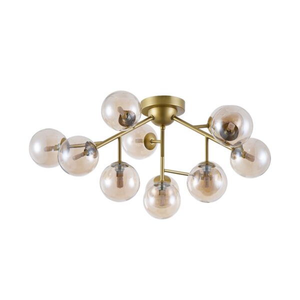 Plafonnier Dallas 12 en métal et verre au design vintage par Maytoni
