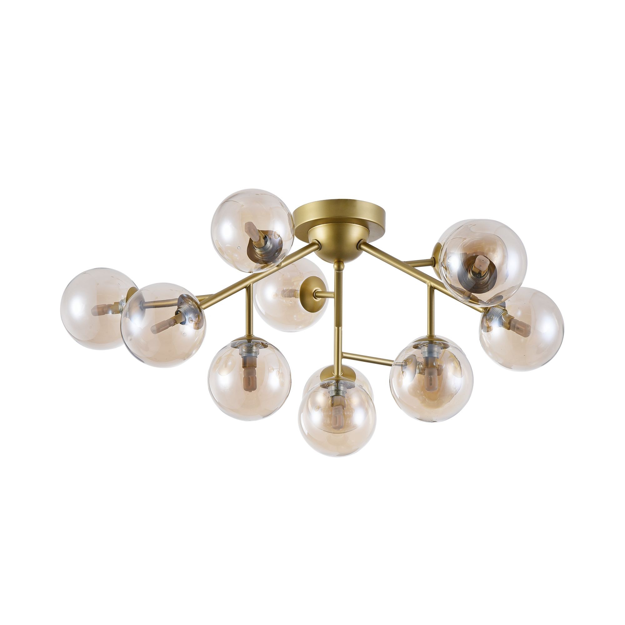 Plafonnier Dallas 12 en métal et verre au design vintage par Maytoni