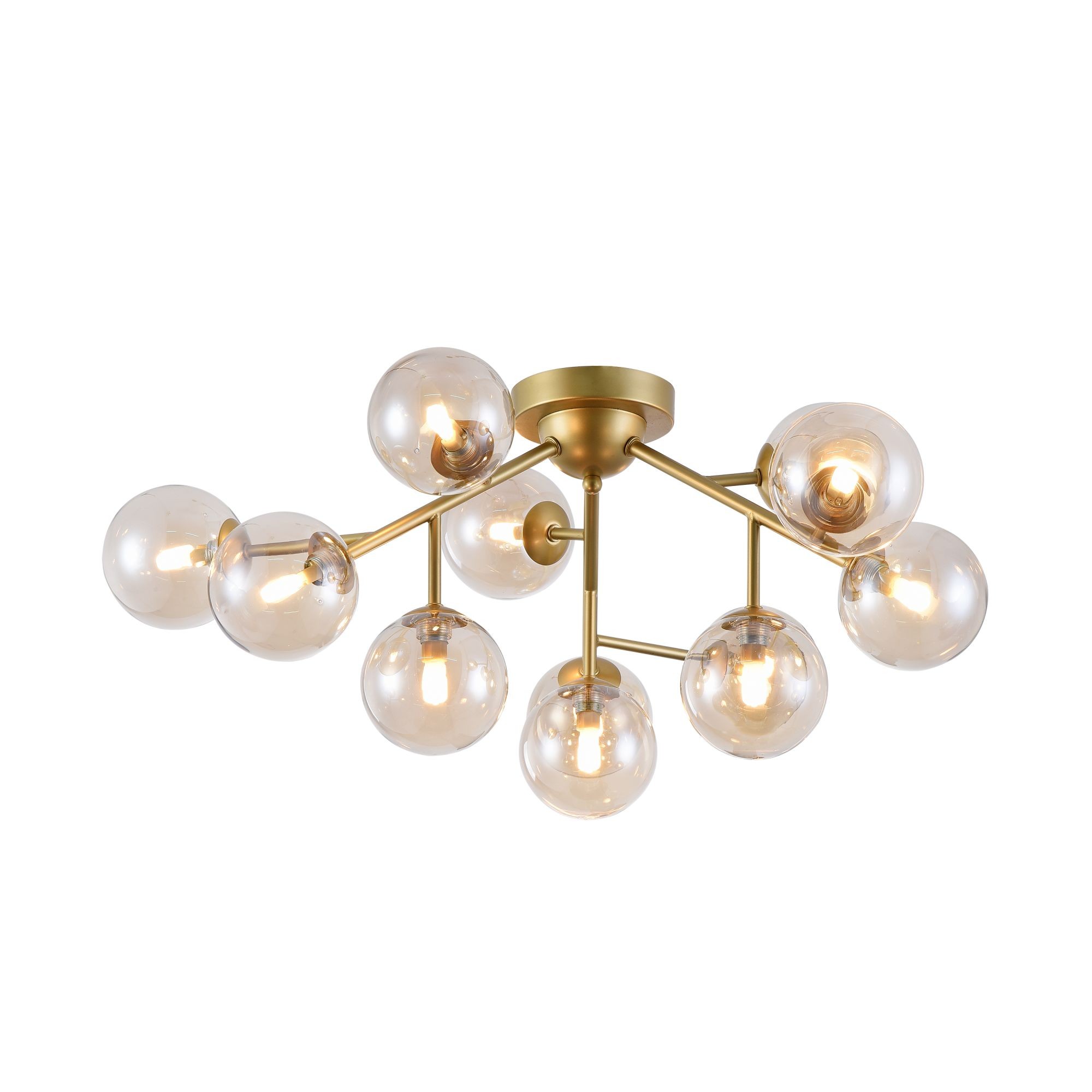 Plafonnier Dallas 12 en métal et verre au design vintage par Maytoni