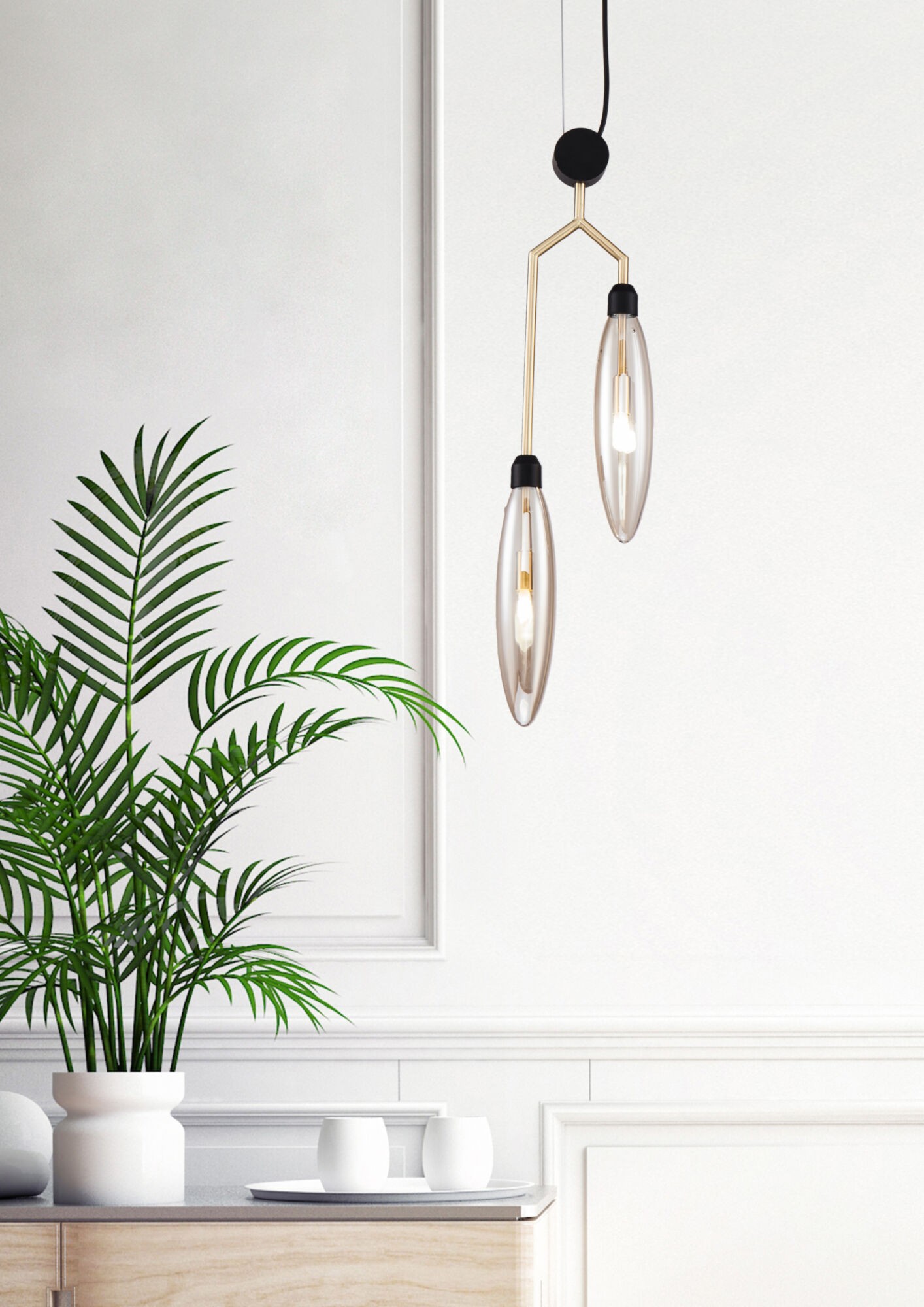 Suspension double Ventura en métal au design contemporain par Maytoni