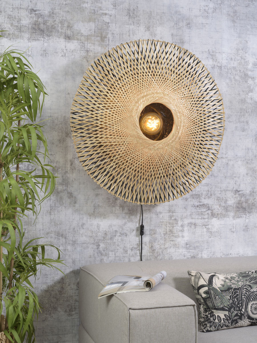 Applique Kalimantan Ø87cm en Bambou naturel au design naturel par Good & Mojo Applique Kalimantan Ø87cm en Bambou naturel au design naturel par Good & Mojo