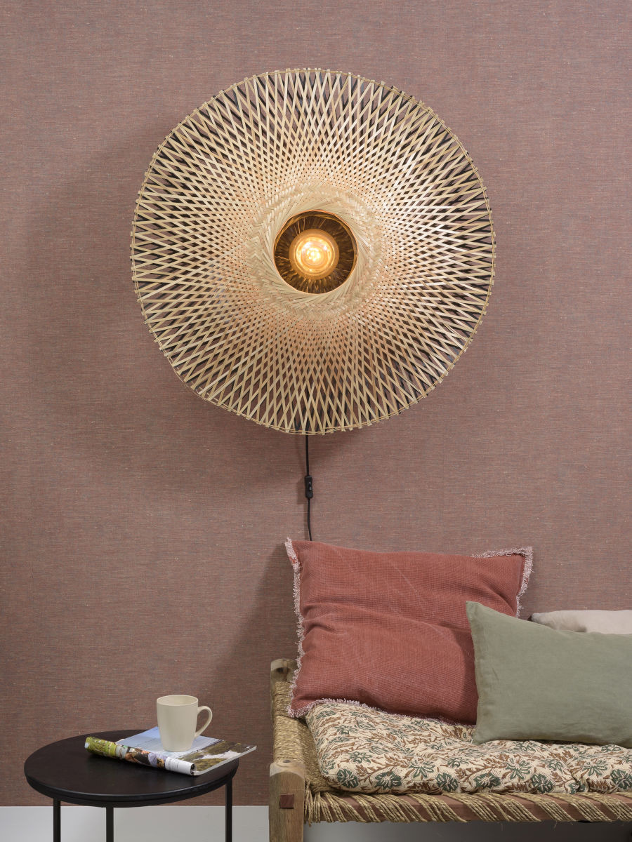 Applique Kalimantan Ø87cm en Bambou naturel au design naturel par Good & Mojo Applique Kalimantan Ø87cm en Bambou naturel au design naturel par Good & Mojo