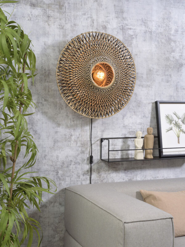 Lampe en bois : lampes à poser, lampadaires et luminaires Applique Bali Ø60 cm en Bambou naturel au design naturel par Good & Mojo