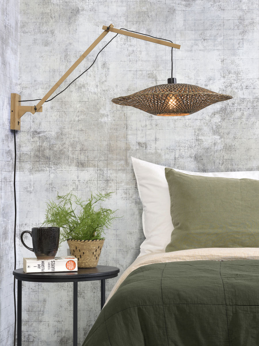 Applique déportée double Bali avec abat-jour Ø 60 cm en Bambou naturel au design naturel par Good & Mojo Applique déportée double Bali avec abat-jour Ø 60 cm en Bambou naturel au design naturel par Good & Mojo