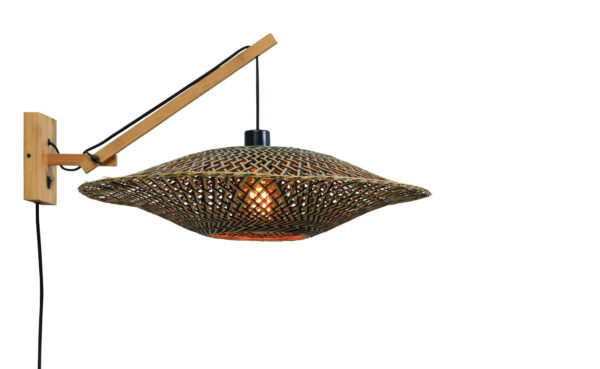 Applique déportée Bali avec abat-jour Ø 60 cm en Bambou naturel au design naturel par Good & Mojo