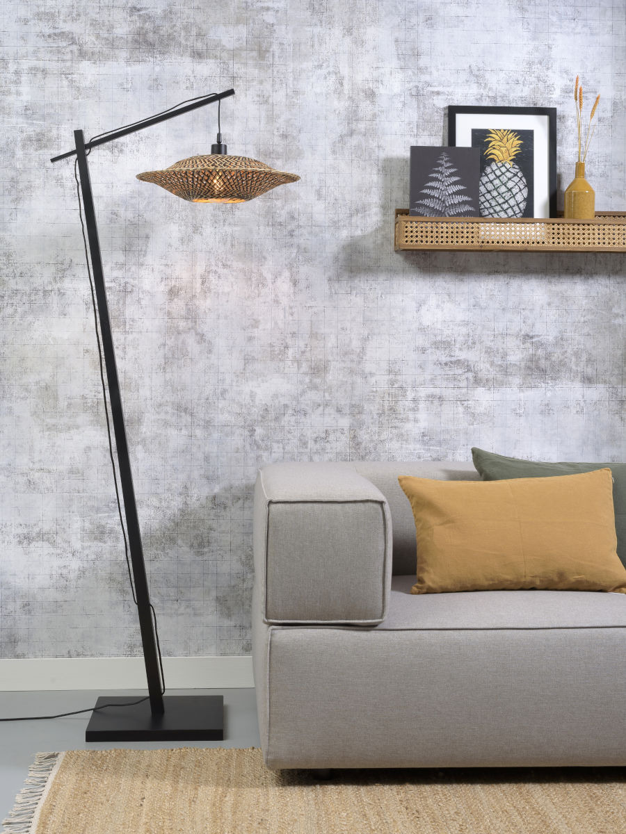 Lampadaire Bali L avec abat-jour en Bambou naturel au design naturel par Good & Mojo
