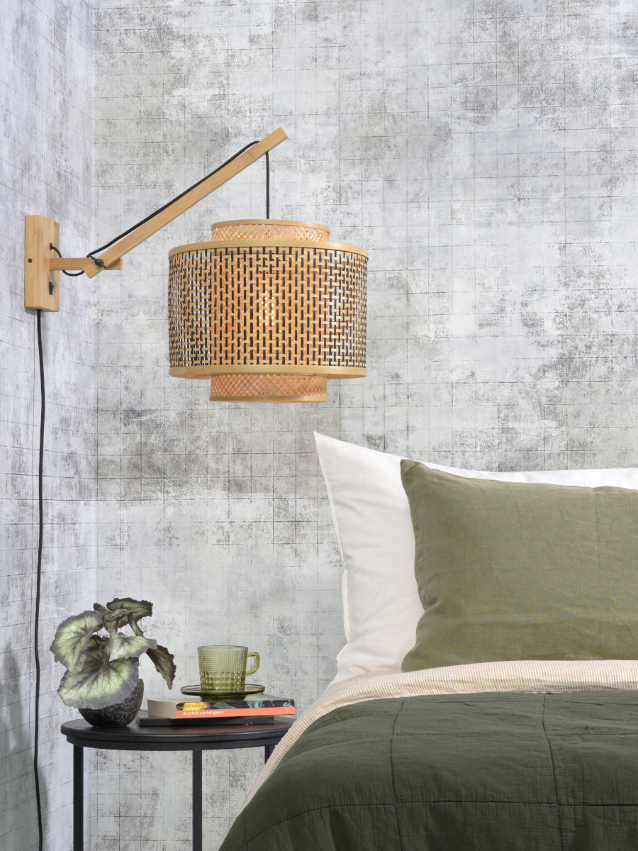 Applique déportée Bhutan avec abat-jour en Bambou naturel au design naturel par Good & Mojo Applique déportée Bhutan avec abat-jour en Bambou naturel au design naturel par Good & Mojo