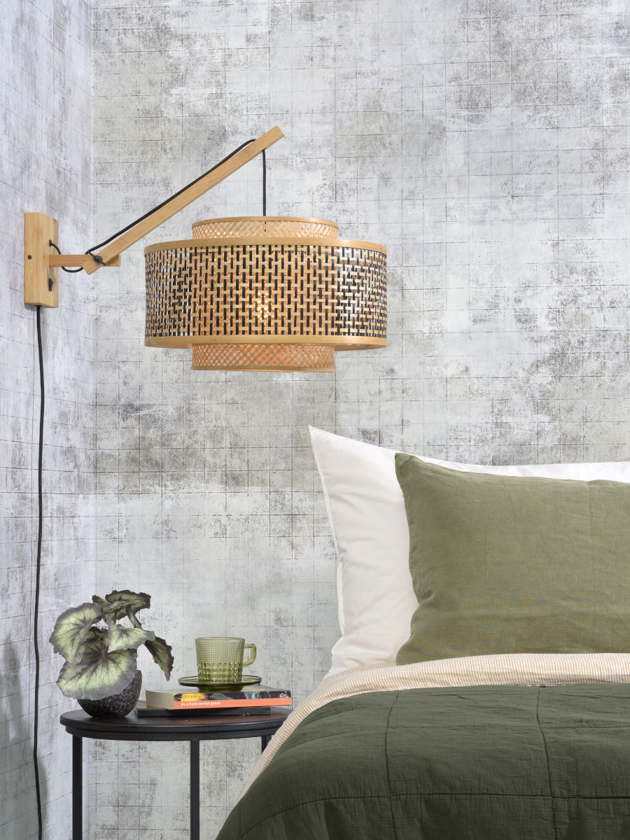 Applique déportée Bhutan avec abat-jour en Bambou naturel au design naturel par Good & Mojo Applique déportée Bhutan avec abat-jour en Bambou naturel au design naturel par Good & Mojo