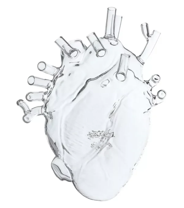 Vase design Love in Bloom en verre en forme de coeur par Marcantonio X Seletti
