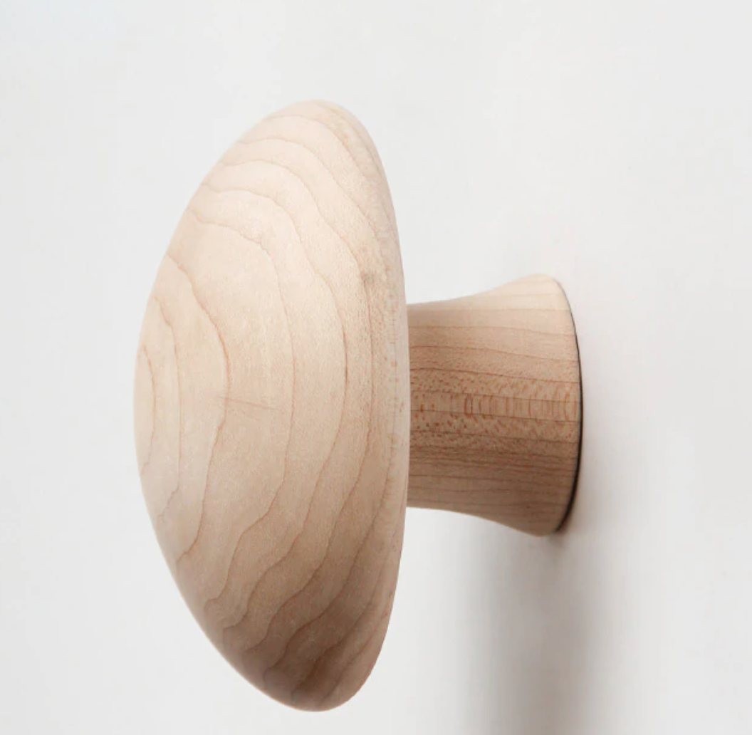 Patère murale en forme de champignon au design naturel en bois Patère murale en forme de champignon au design naturel en bois