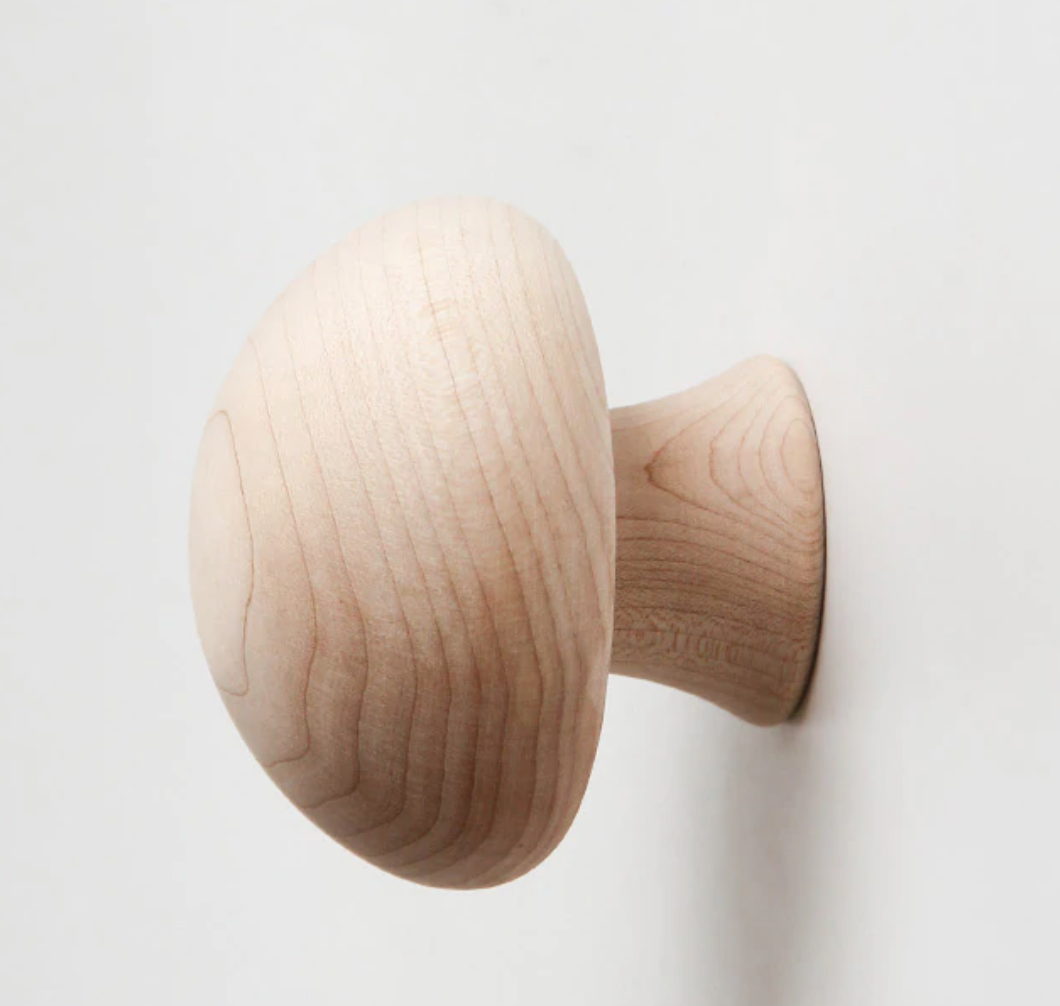 Patère murale en forme de champignon au design naturel en bois Patère murale en forme de champignon au design naturel en bois