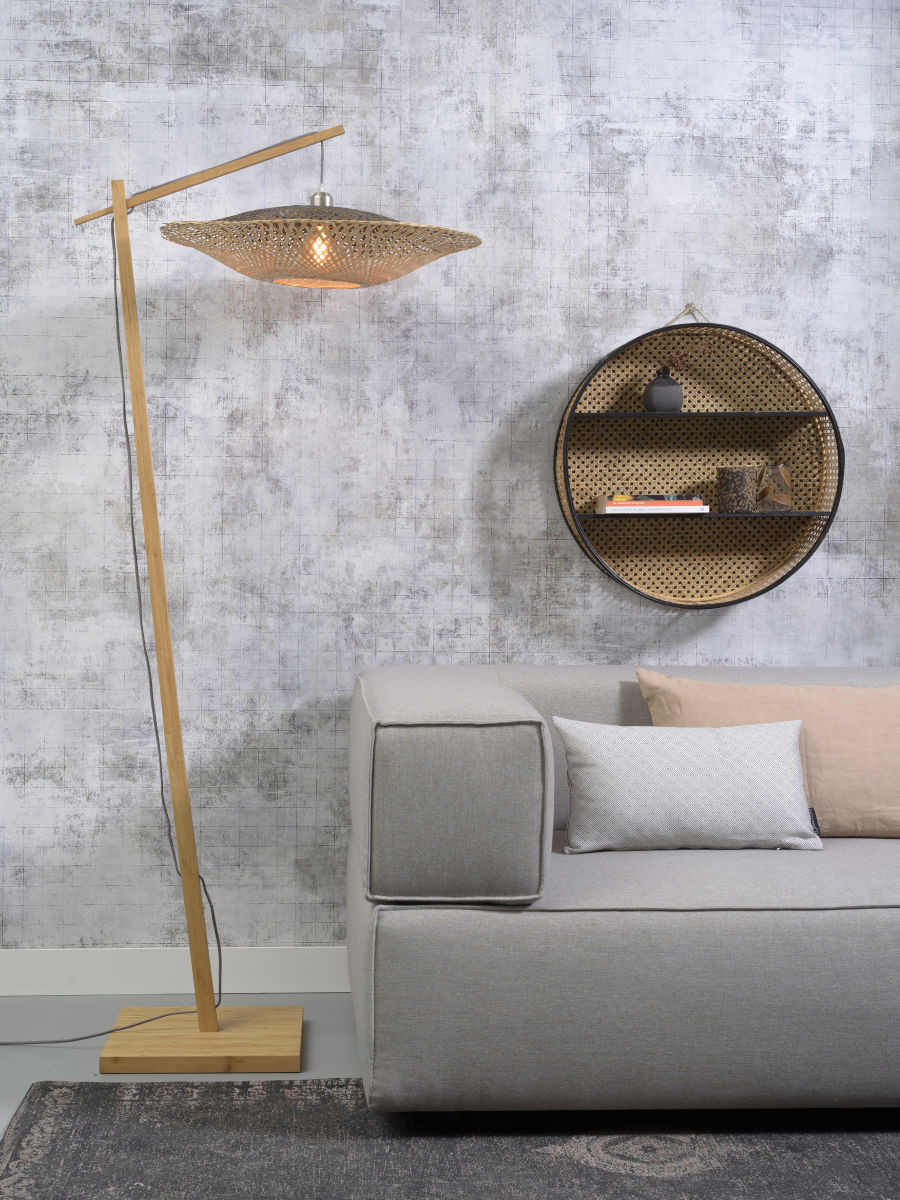 Lampadaire Kalimantan avec abat-jour en Bambou naturel au design naturel par Good & Mojo Lampadaire Kalimantan avec abat-jour en Bambou naturel au design naturel par Good & Mojo