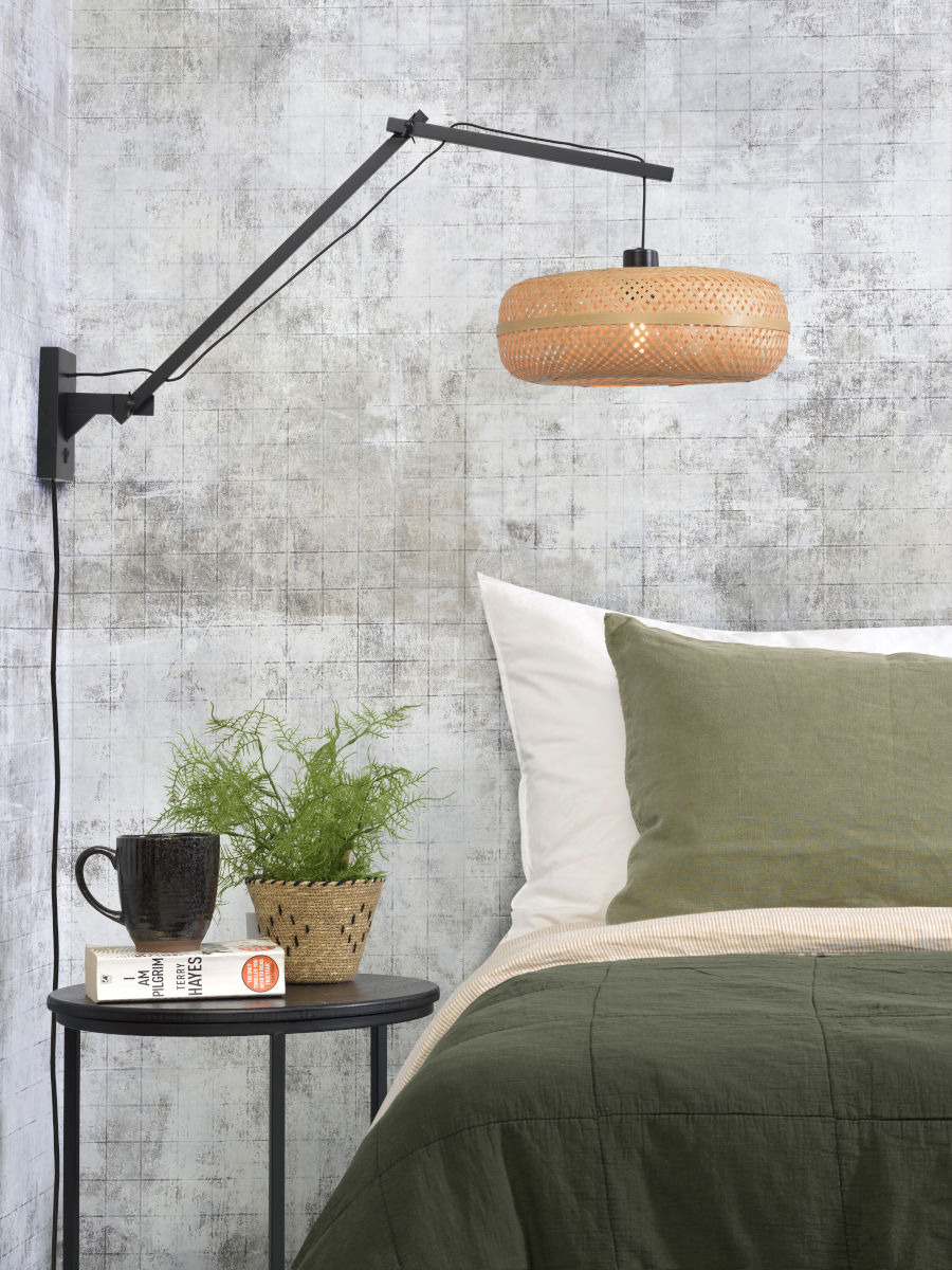 Applique déportée double Palawan avec abat-jour en bambou naturel au design naturel par Good & Mojo Applique déportée double Palawan avec abat-jour en bambou naturel au design naturel par Good & Mojo