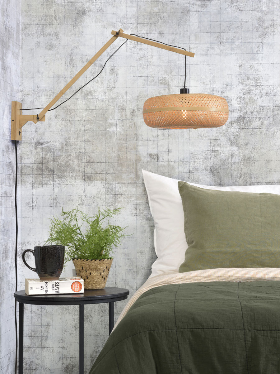 Applique déportée double Palawan avec abat-jour en bambou naturel au design naturel par Good & Mojo Applique déportée double Palawan avec abat-jour en bambou naturel au design naturel par Good & Mojo