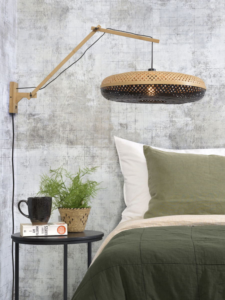 Applique déportée double Palawan avec abat-jour en bambou naturel au design naturel par Good & Mojo Applique déportée double Palawan avec abat-jour en bambou naturel au design naturel par Good & Mojo