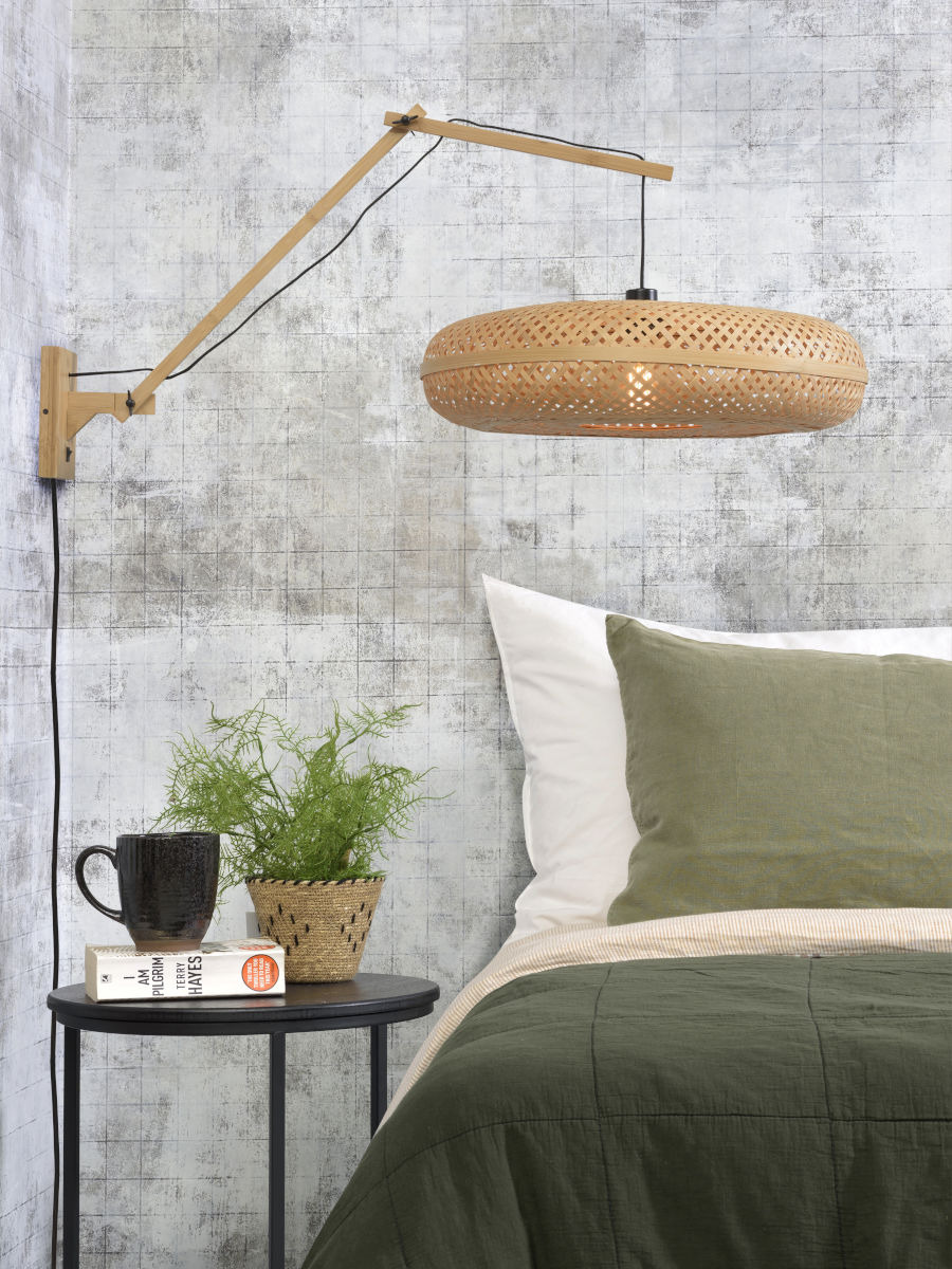 Applique déportée double Palawan avec abat-jour en bambou naturel au design naturel par Good & Mojo Applique déportée double Palawan avec abat-jour en bambou naturel au design naturel par Good & Mojo