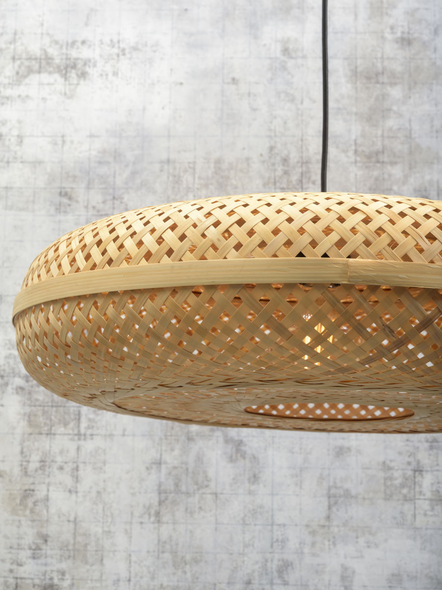 Applique déportée double Palawan avec abat-jour en bambou naturel au design naturel par Good & Mojo Applique déportée double Palawan avec abat-jour en bambou naturel au design naturel par Good & Mojo