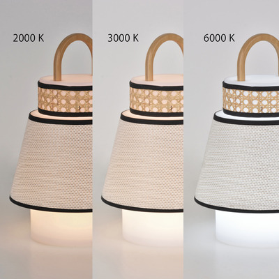 Baladeuse Singapour en cannage & lin naturel par Market Set Baladeuse Singapour en cannage & lin naturel par Market Set