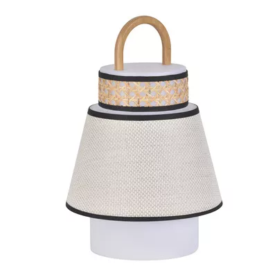 Baladeuse Singapour en cannage & lin naturel par Market Set