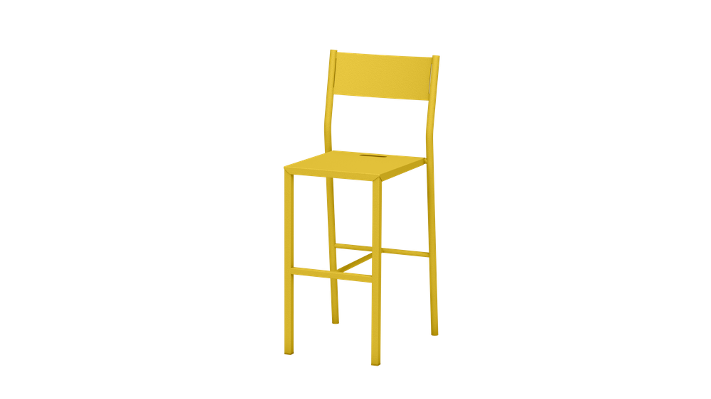 Chaise haute Take en acier par Luc Jozancy x Matière grise Chaise haute Take en acier par Luc Jozancy x Matière grise