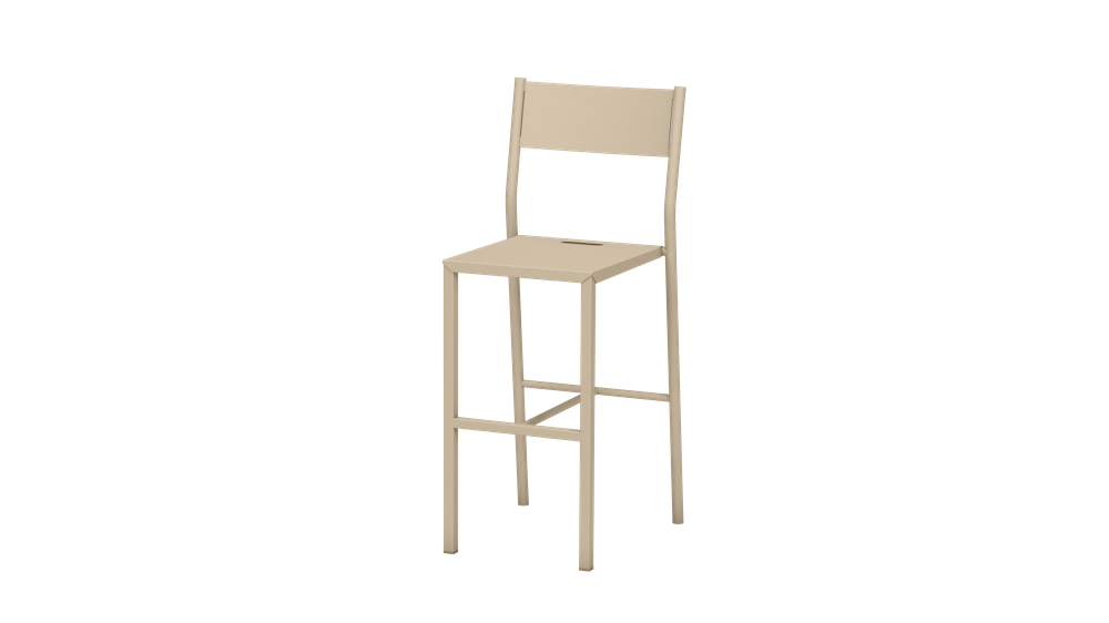 Chaise haute Take en acier par Luc Jozancy x Matière grise Chaise haute Take en acier par Luc Jozancy x Matière grise