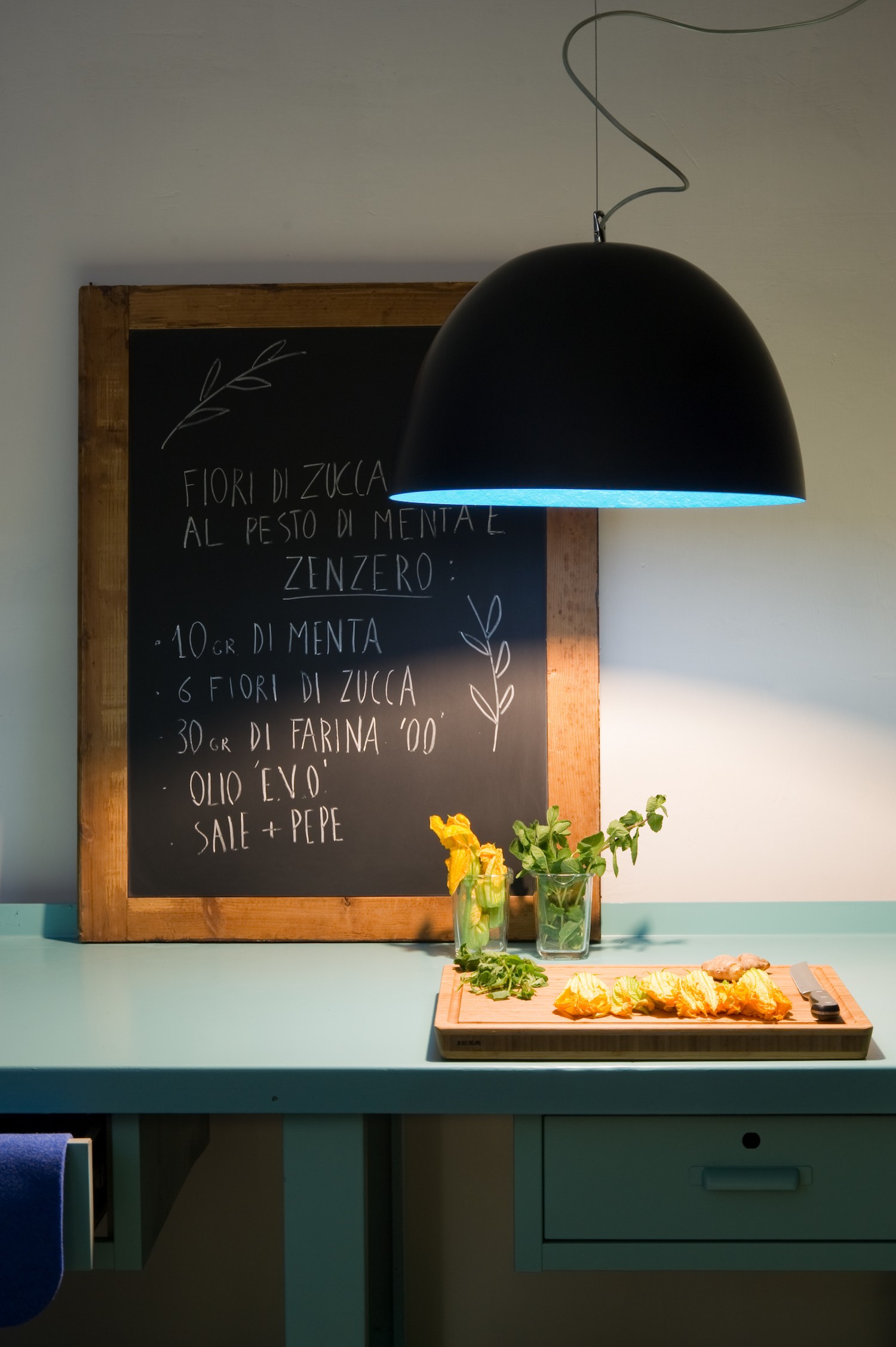 Suspension contemporaine H2o lavagna et tableau noir personnalisable