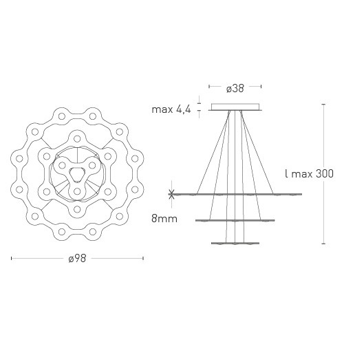 Suspension design Flat Saturn 3 Led par Villa Tosca Design pour Lumen center Italia Suspension Flat Saturn Led