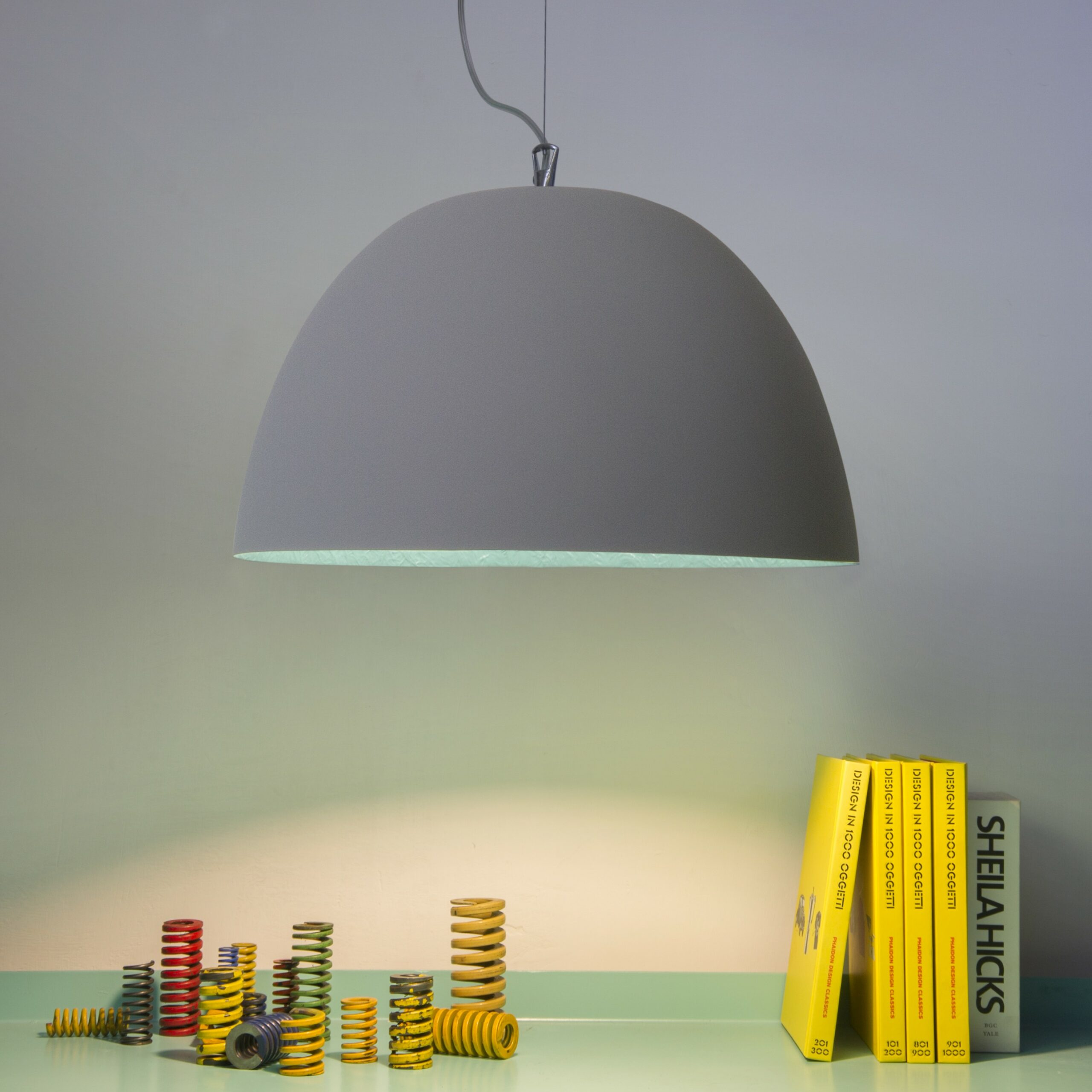 Suspension contemporaine H2o cemento Ø46cm avec effet béton