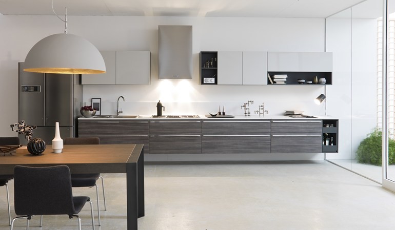 Suspension contemporaine Mezza luna cemento Ø70cm avec effet béton Suspension contemporaine Mezza luna cemento Ø70cm avec effet béton
