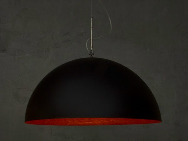 Suspension contemporaine Mezza luna lavagna Ø70cm avec effet tableau noir personnalisable