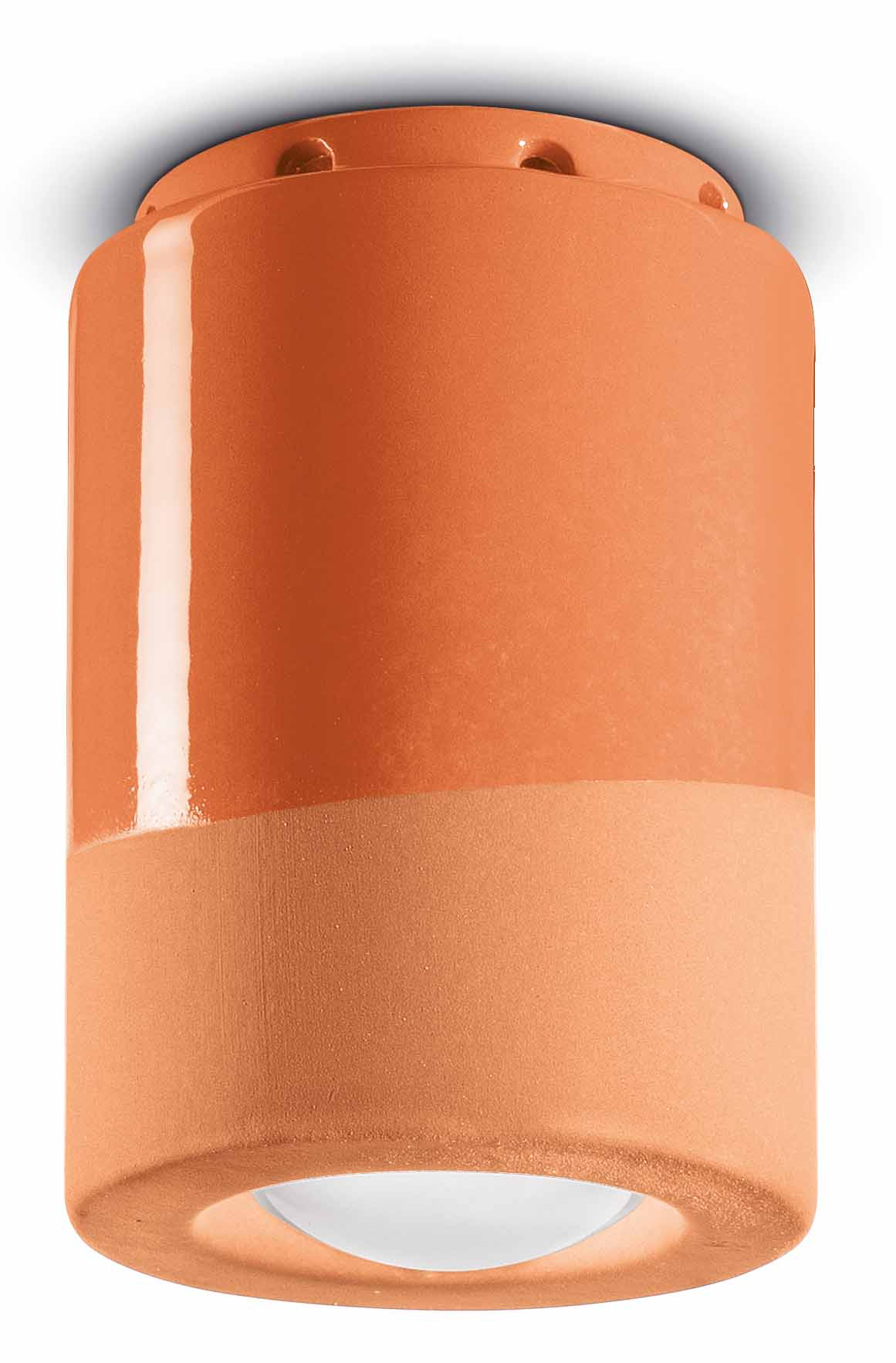 Plafonnier cylindrique PI en céramique mate et brillante en 6 coloris par Ferroluce
