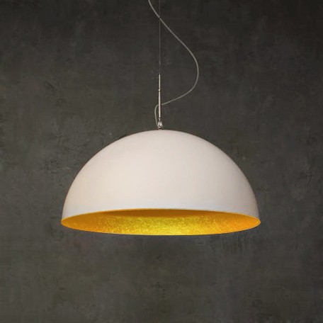 Suspension contemporaine Mezza luna Ø70cm Blanc moderne