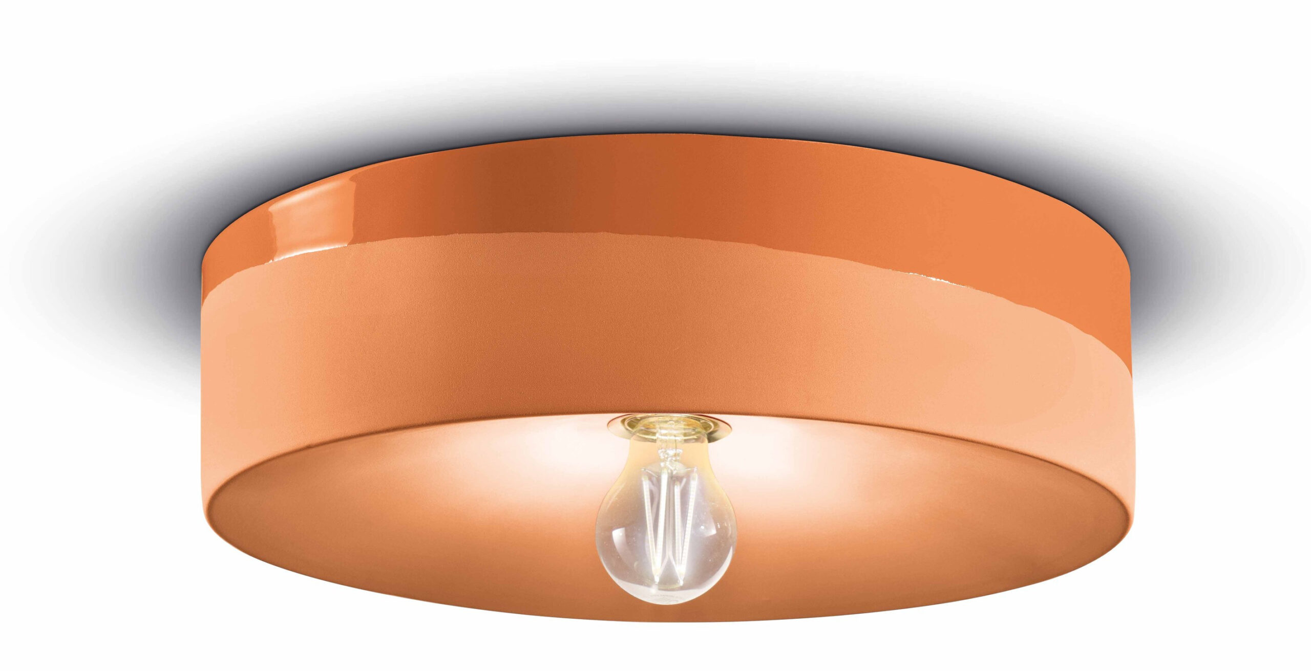 Plafonnier rond PI en céramique Ø40 cm mate et brillante en 6 coloris par Ferroluce