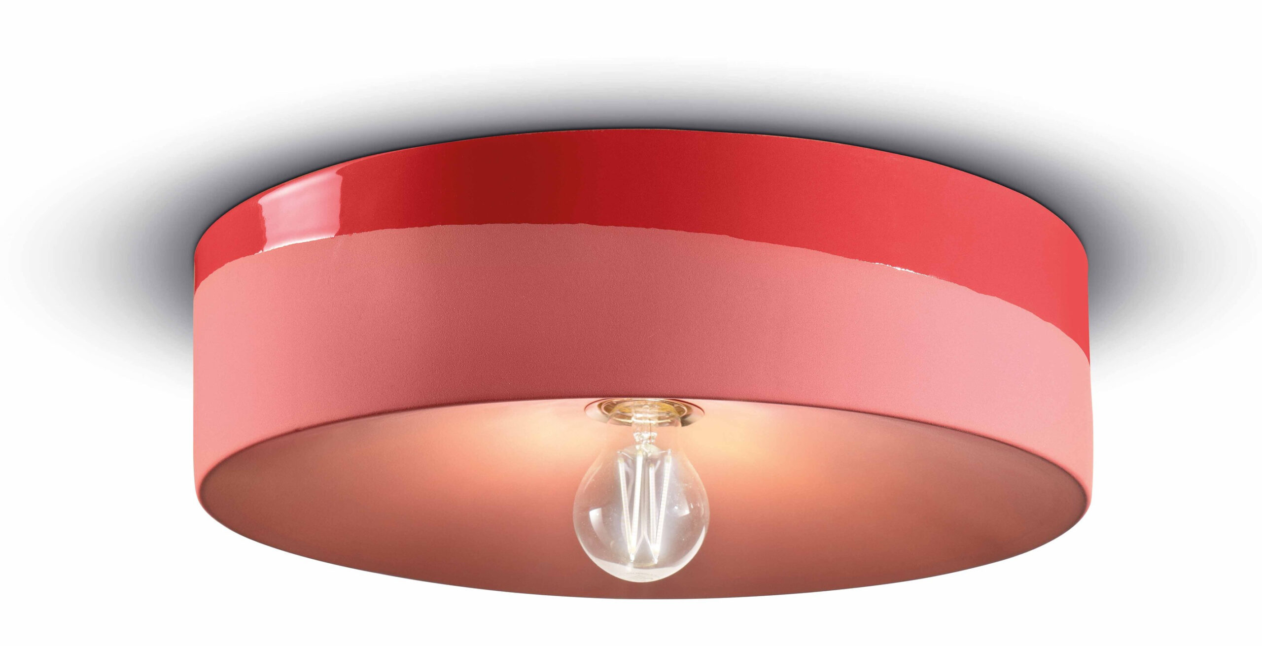 Plafonnier rond PI en céramique Ø40 cm mate et brillante en 6 coloris par Ferroluce