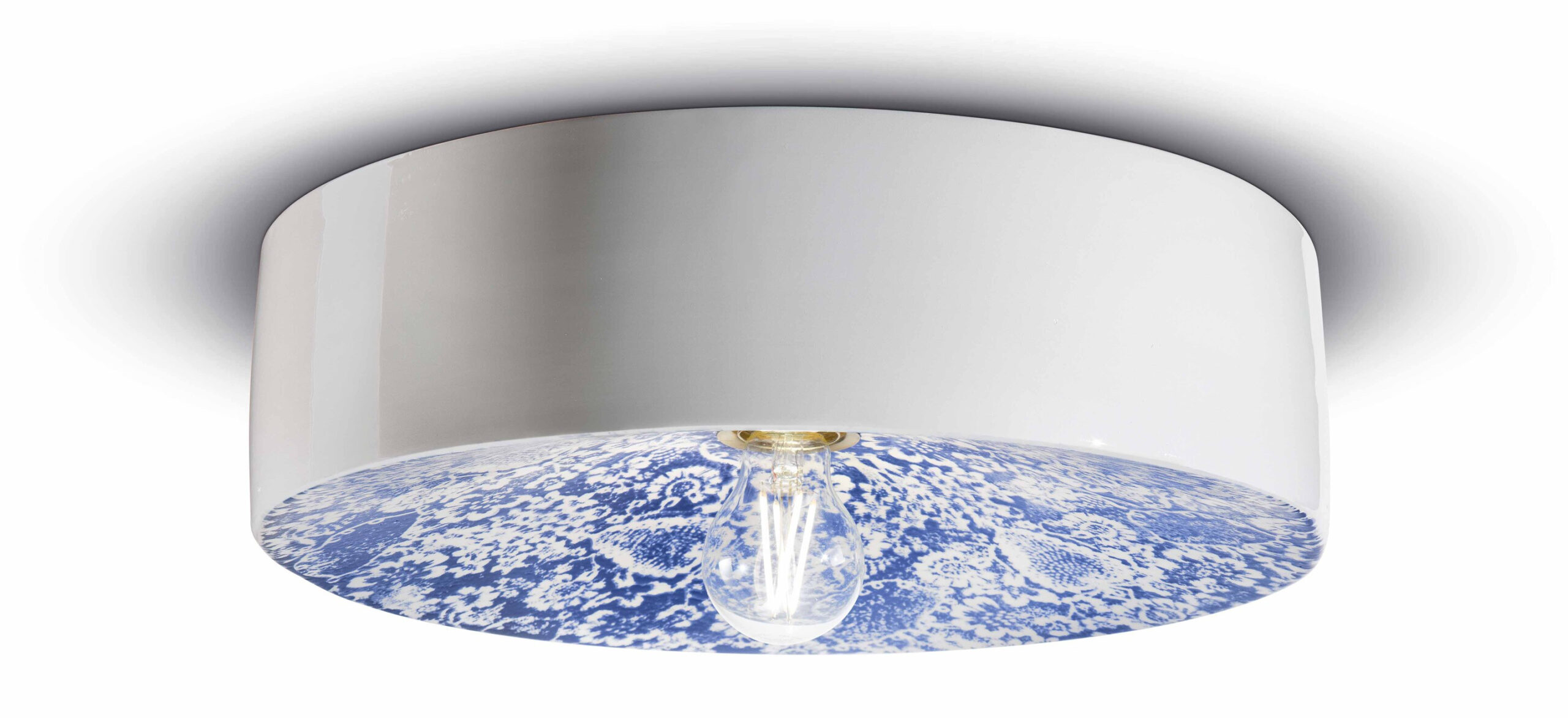 Plafonnier rond PI en céramique Ø40 cm mate et brillante en 6 coloris par Ferroluce Plafonnier rond PI en céramique Ø40 cm mate et brillante en 6 coloris par Ferroluce