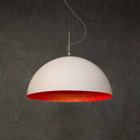 Suspension contemporaine Mezza luna Ø70cm Blanc moderne Suspension contemporaine Mezza luna Ø70cm Blanc moderne