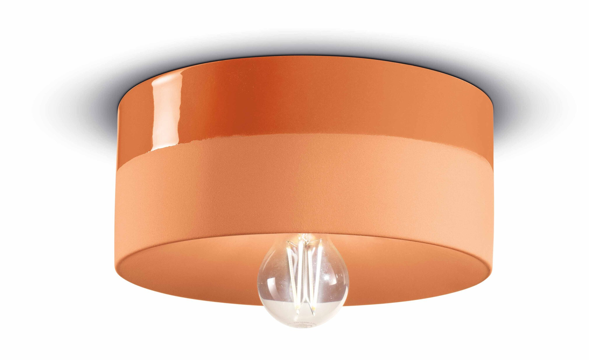 Plafonnier rond PI en céramique Ø25 cm mate et brillante en 6 coloris par Ferroluce