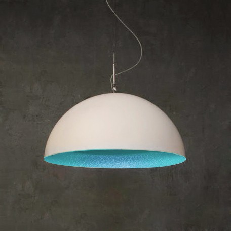 Suspension contemporaine Mezza luna Ø70cm Blanc moderne Suspension contemporaine Mezza luna Ø70cm Blanc moderne