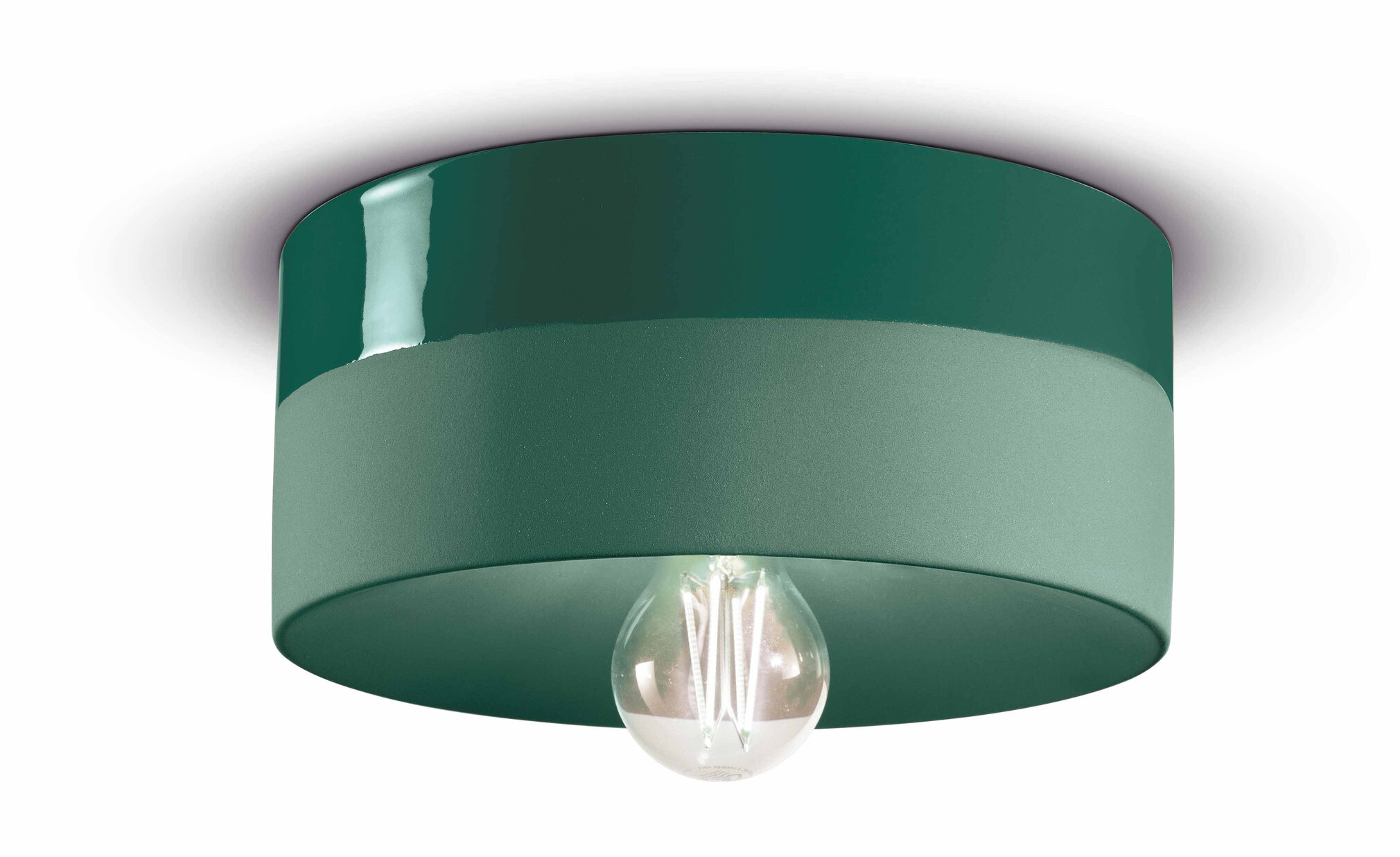 Plafonnier rond PI en céramique Ø25 cm mate et brillante en 6 coloris par Ferroluce