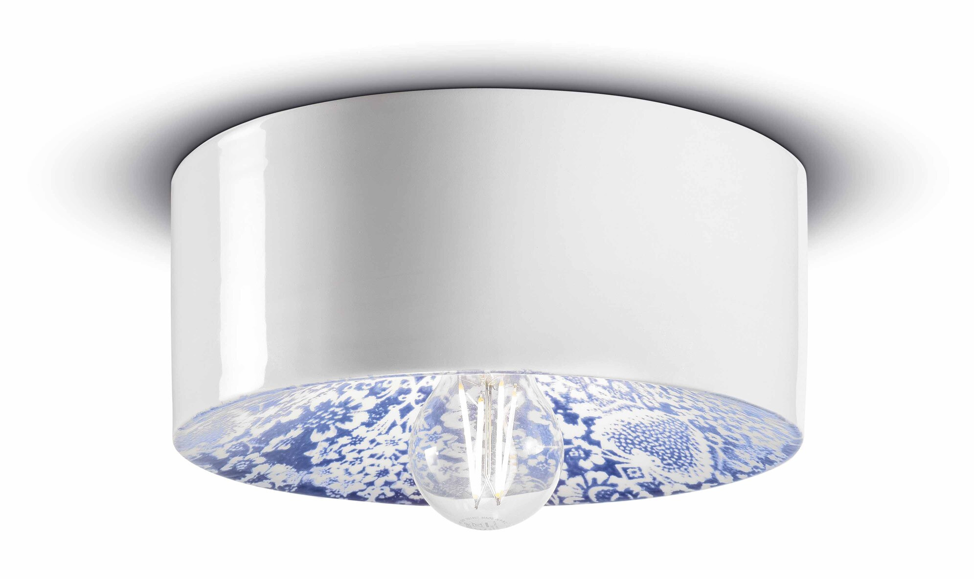 Plafonnier rond PI en céramique Ø25 cm mate et brillante en 6 coloris par Ferroluce Plafonnier rond PI en céramique Ø25 cm mate et brillante en 6 coloris par Ferroluce