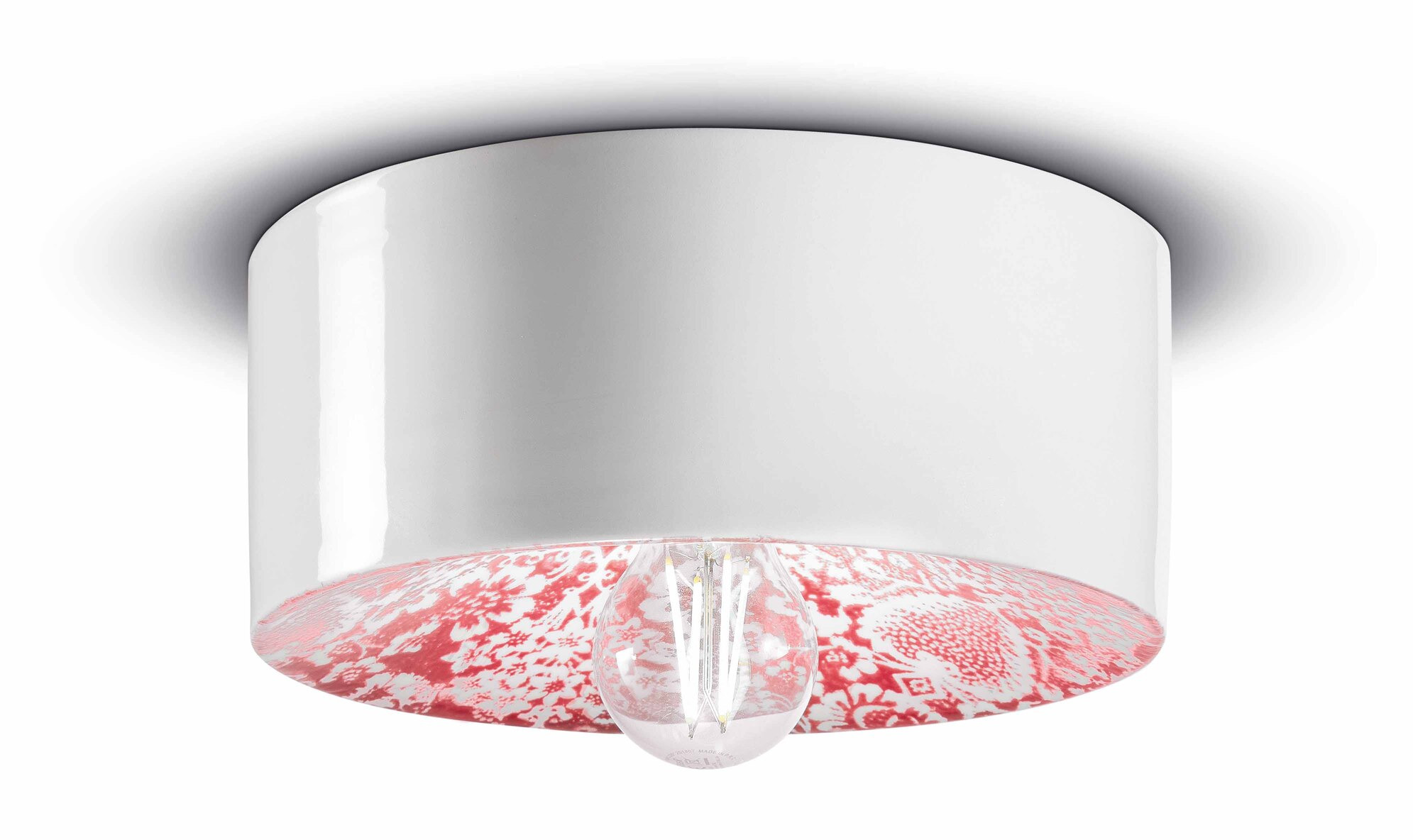 Plafonnier rond PI en céramique Ø25 cm mate et brillante en 6 coloris par Ferroluce Plafonnier rond PI en céramique Ø25 cm mate et brillante en 6 coloris par Ferroluce