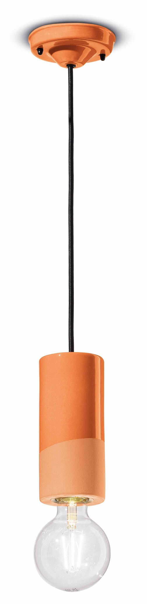 Suspension PI cylindre hauteur 18cm en céramique au design contemporain 6 coloris par Ferroluce