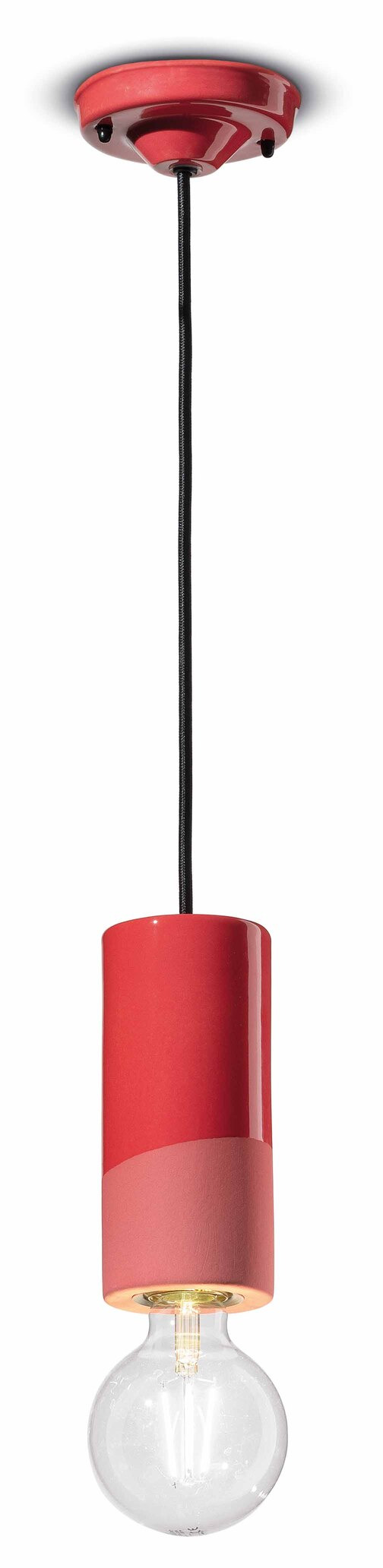 Suspension PI cylindre hauteur 18cm en céramique au design contemporain 6 coloris par Ferroluce Suspension PI cylindre hauteur 18cm en céramique au design contemporain 6 coloris par Ferroluce