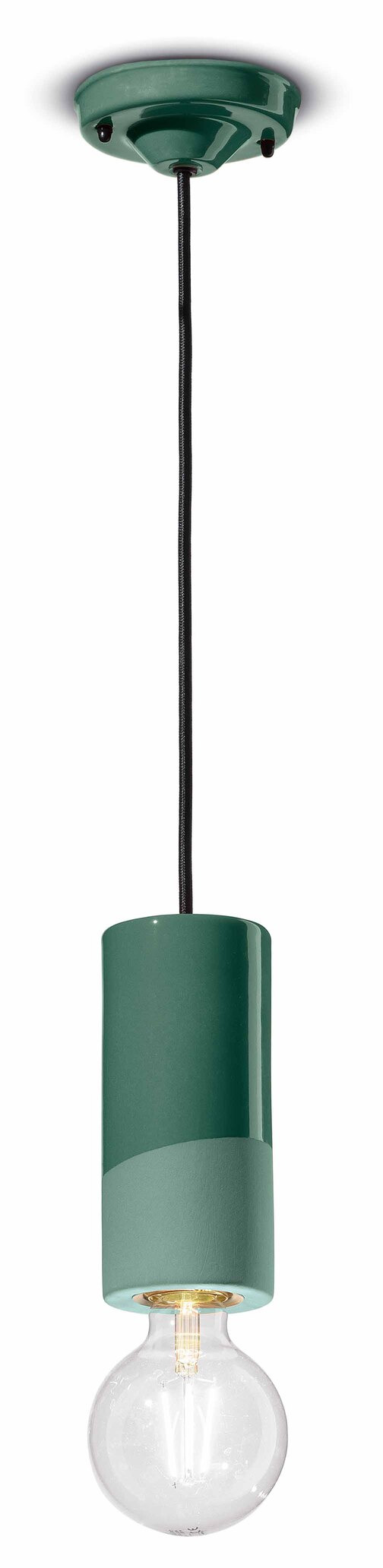 Suspension PI cylindre hauteur 18cm en céramique au design contemporain 6 coloris par Ferroluce